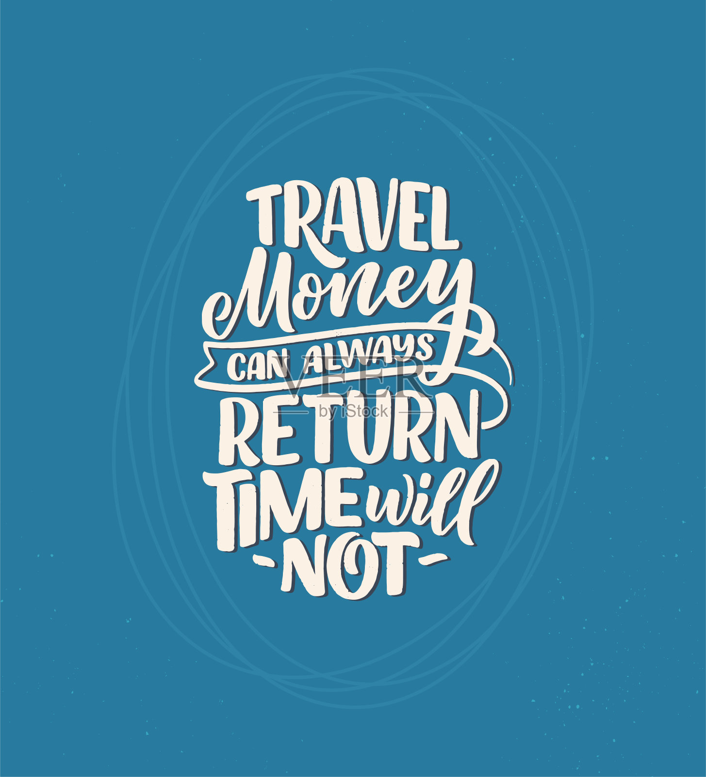 旅行生活方式的灵感引用,手绘字体海报。励志印刷字体。书法平面设计元素。矢量图设计元素图片