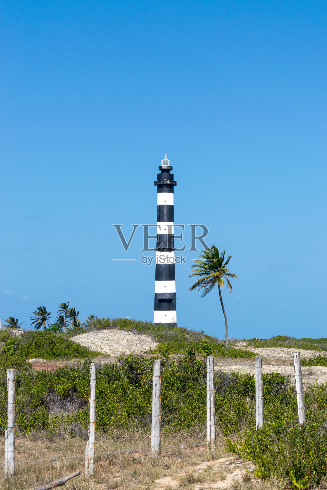 Calcanhar灯塔和BR-101公路的起点,巴西最大的公路。照片摄影图片