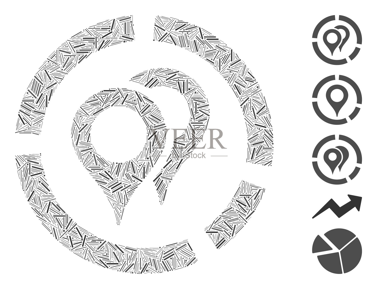 线地理定位图图标马赛克插画图片素材