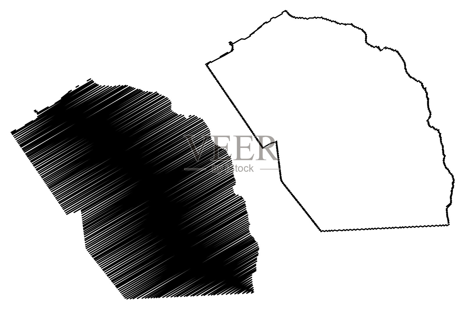 修道院自治市(佛得角共和国,各县,佛得角,火岛,群岛)地图矢量插图,草稿插画图片素材