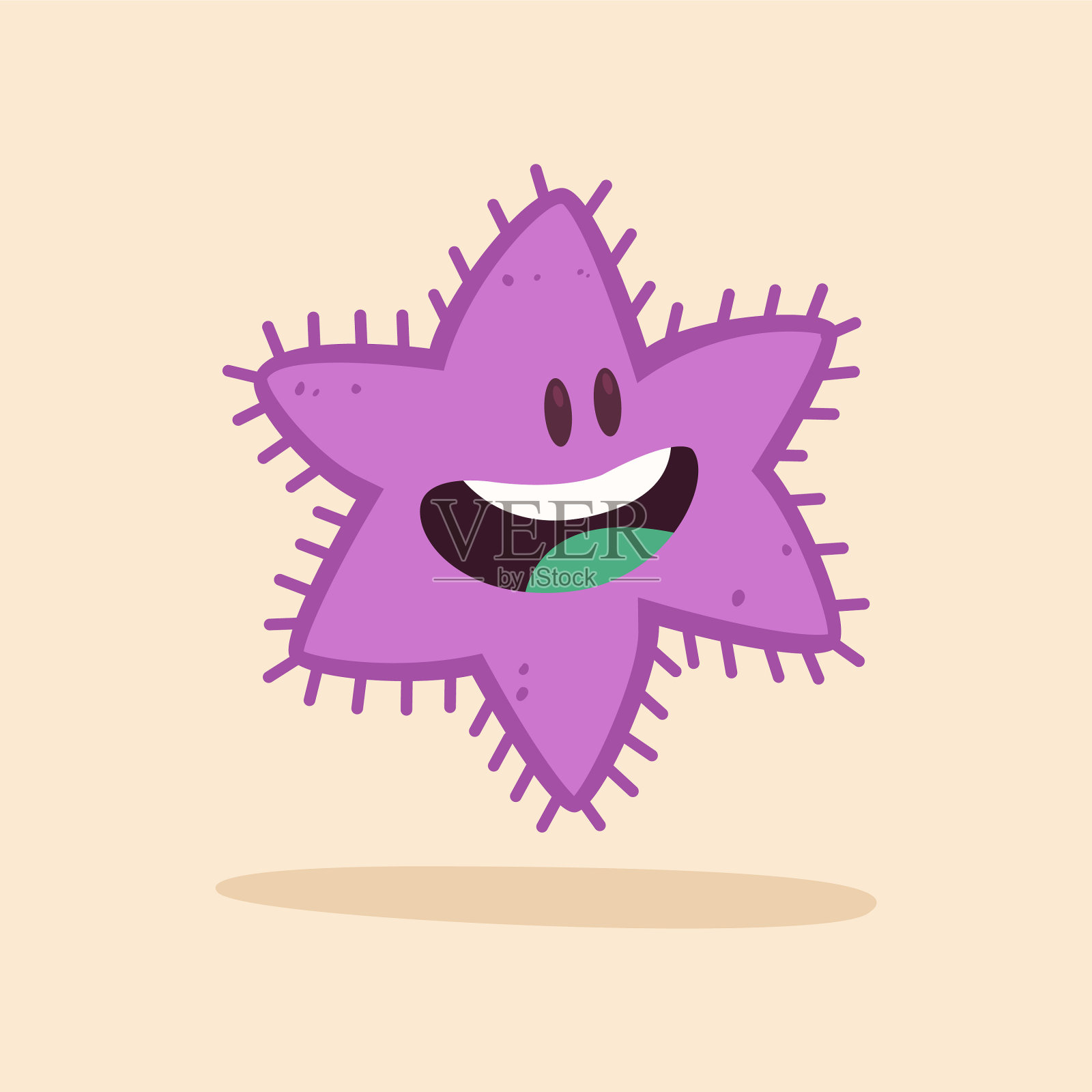 开心的病毒卡通插画图片素材