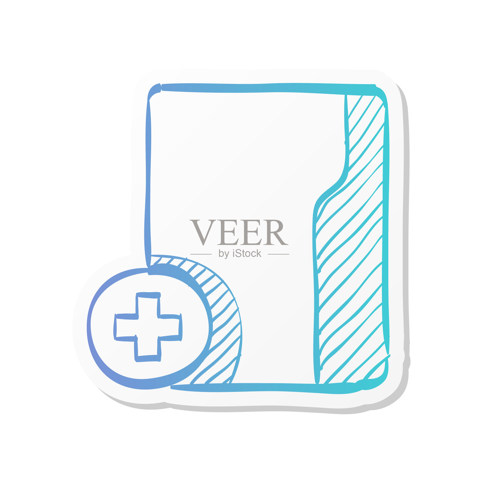 贴纸样式图标-文件夹插画图片素材