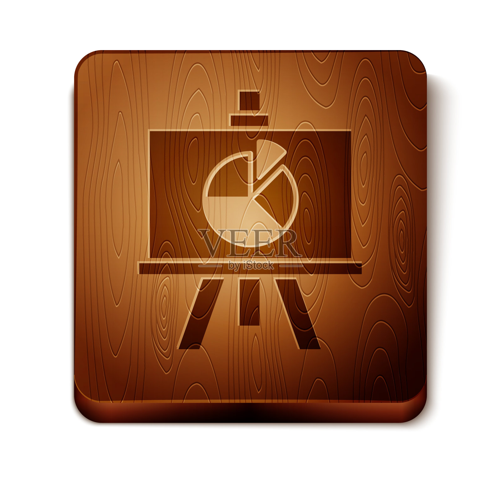 带图表的棕色展示板图标素材