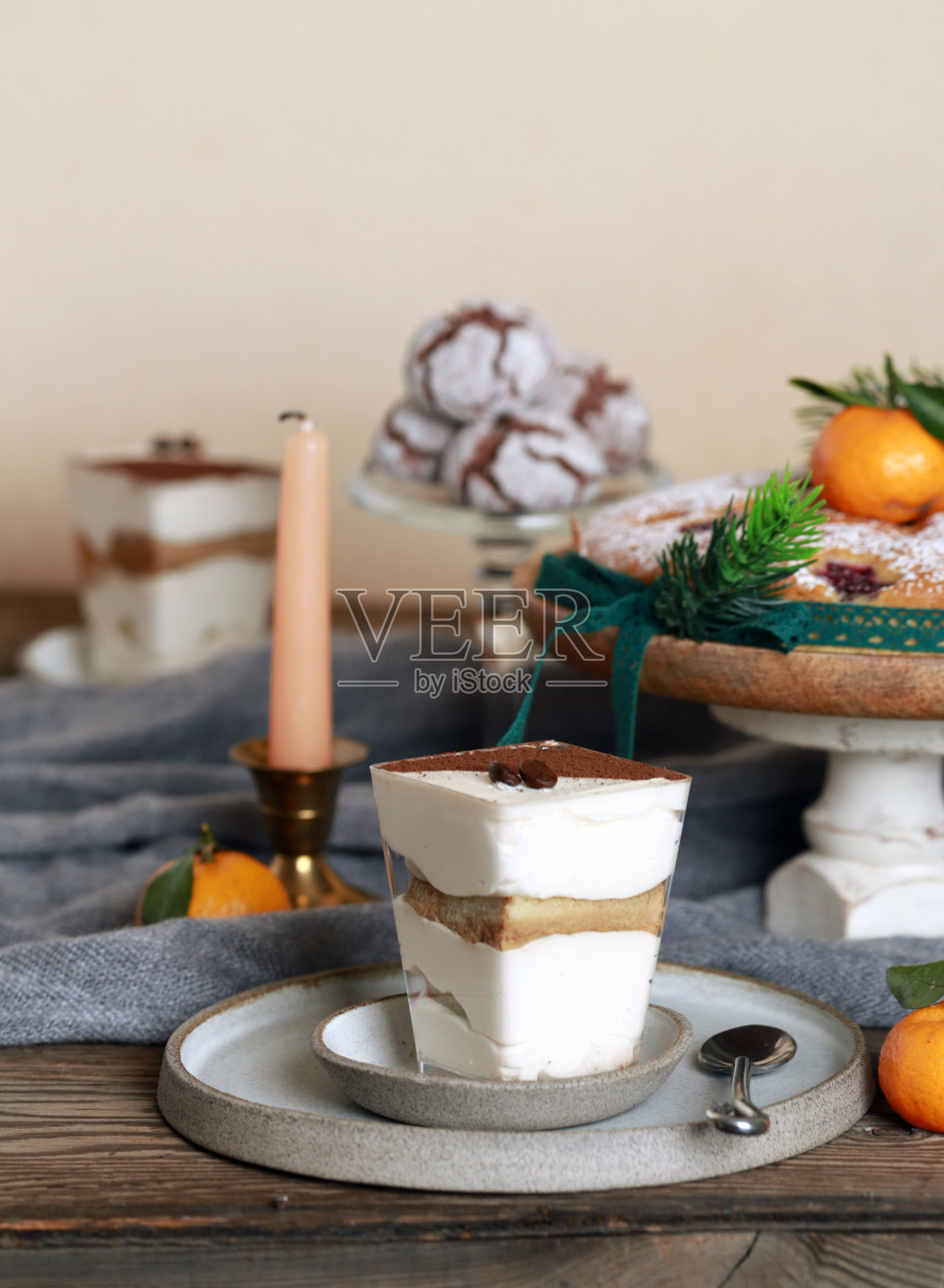 新年和圣诞节的甜点照片摄影图片