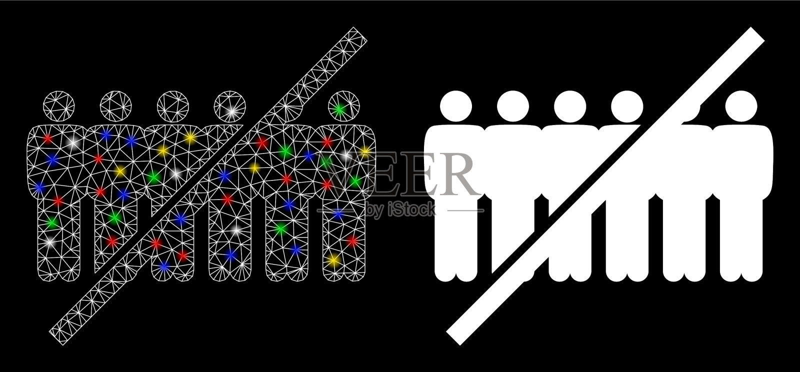 明亮的网眼胴体无人线带色图标素材