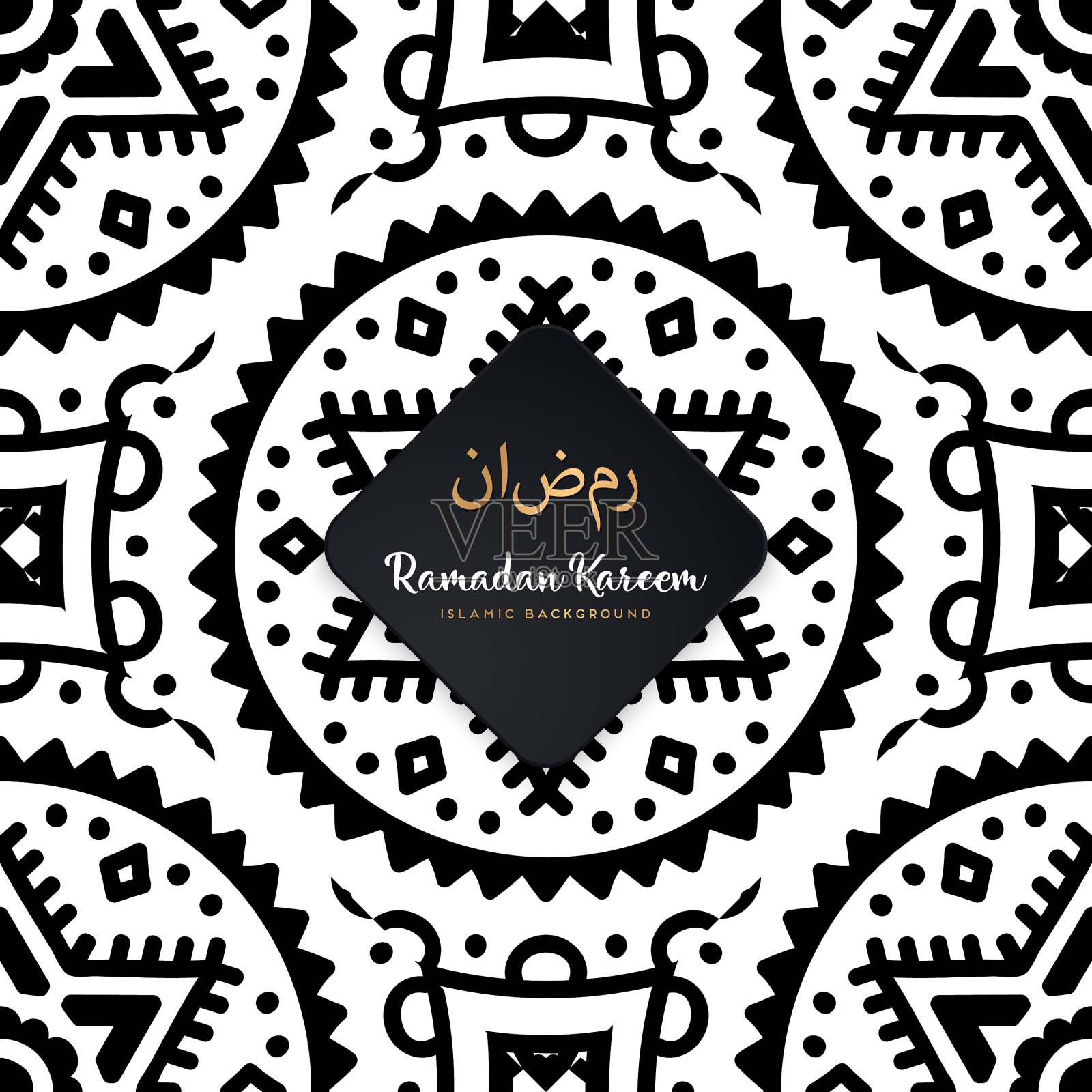 豪华装饰曼陀罗设计背景插画图片素材