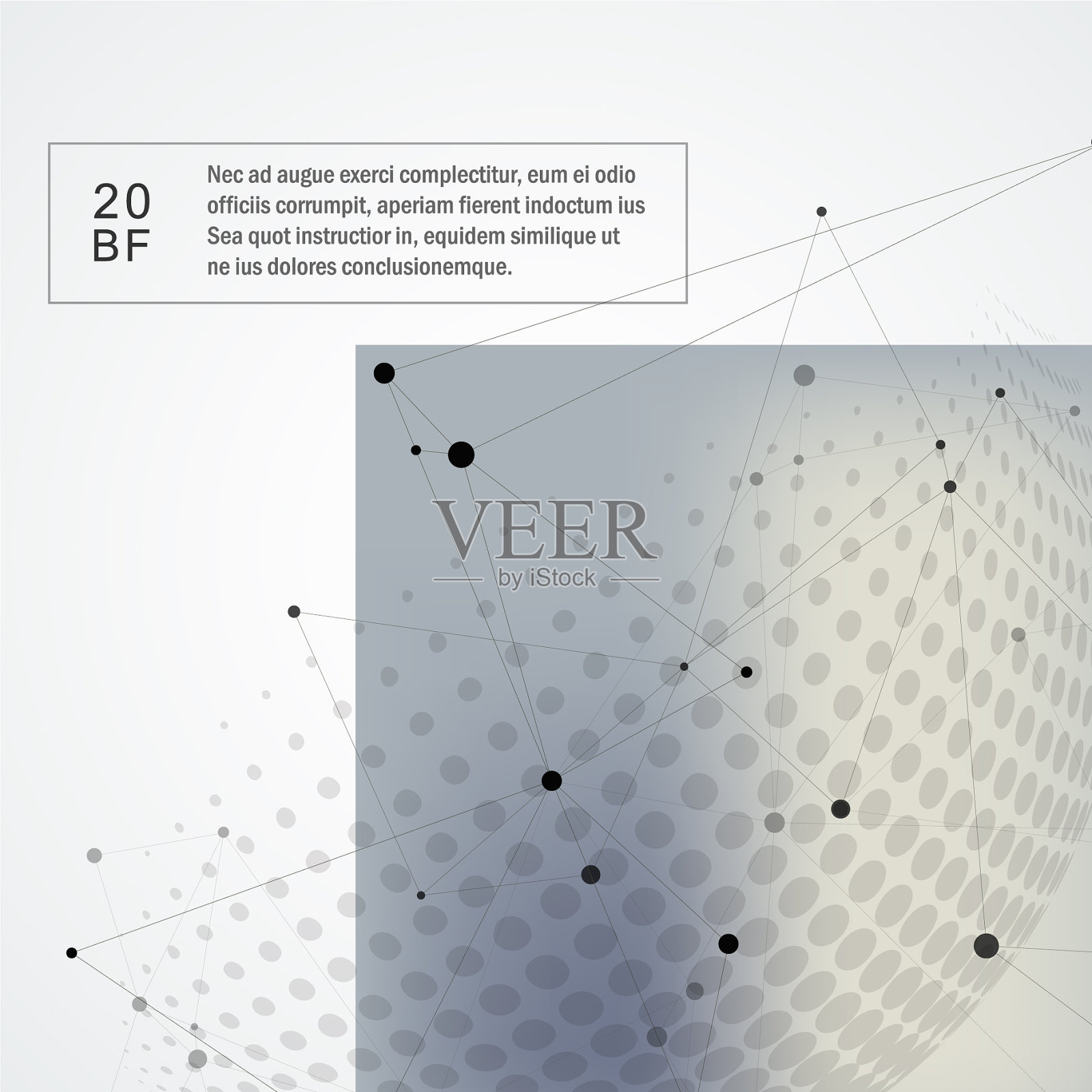 摘要带有连接的多边形分子设计插画图片素材