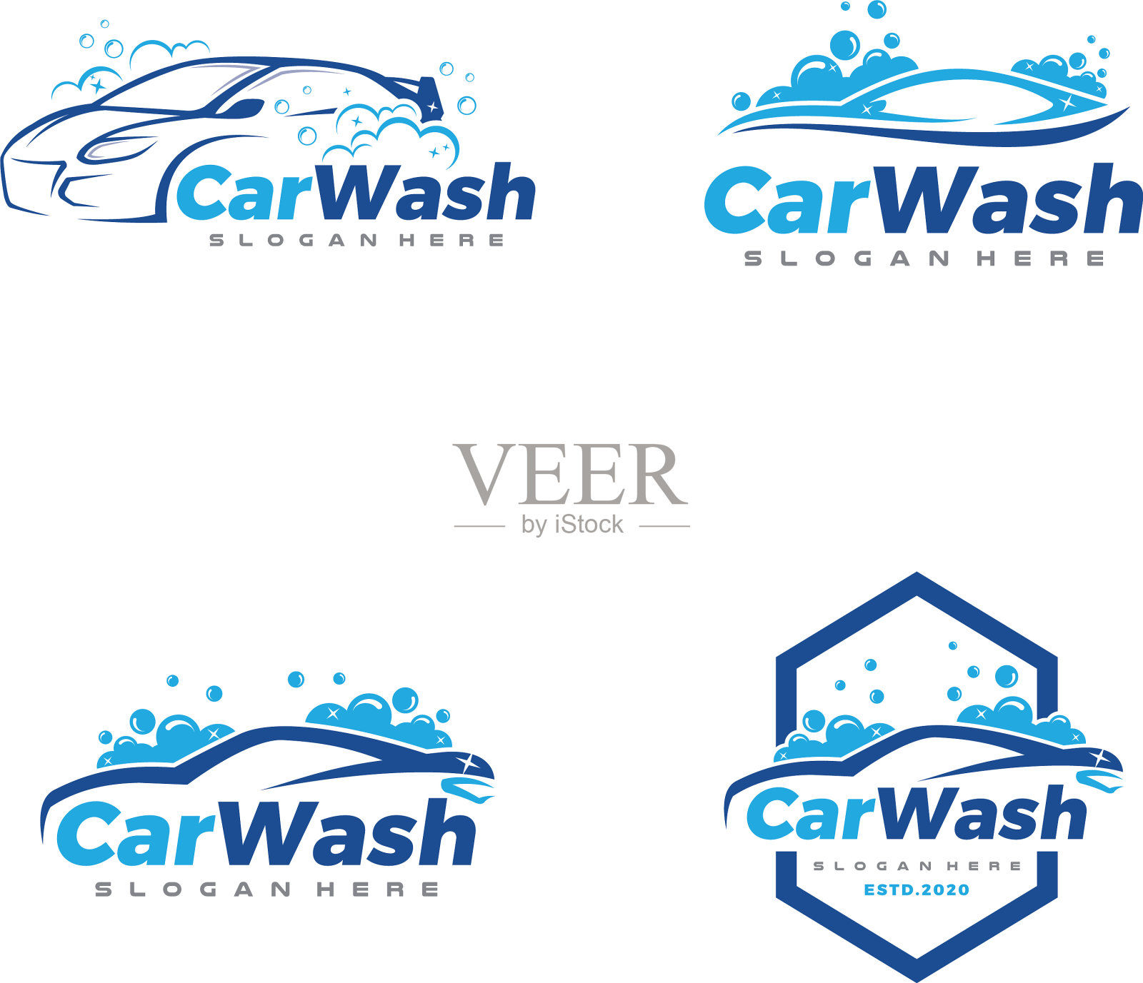 洗车和清洁标志插画图片素材