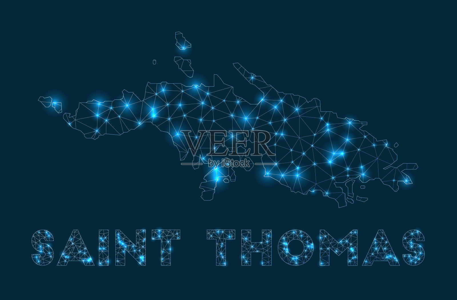 圣托马斯网络地图。插画图片素材