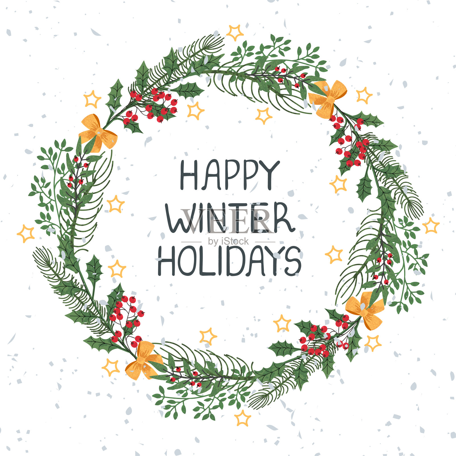 圣诞花环模板插画图片素材