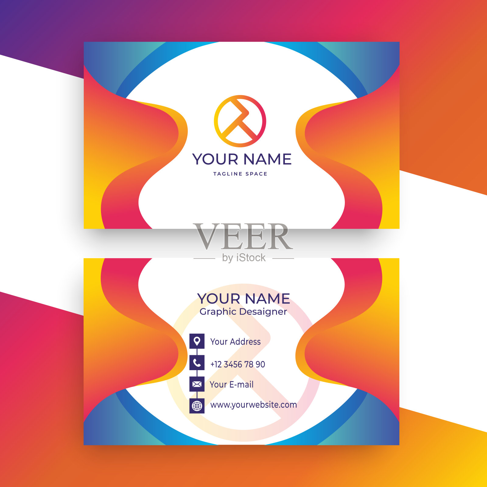 现代名片插图设计模板库存插图。公司卡片库存插图设计模板素材