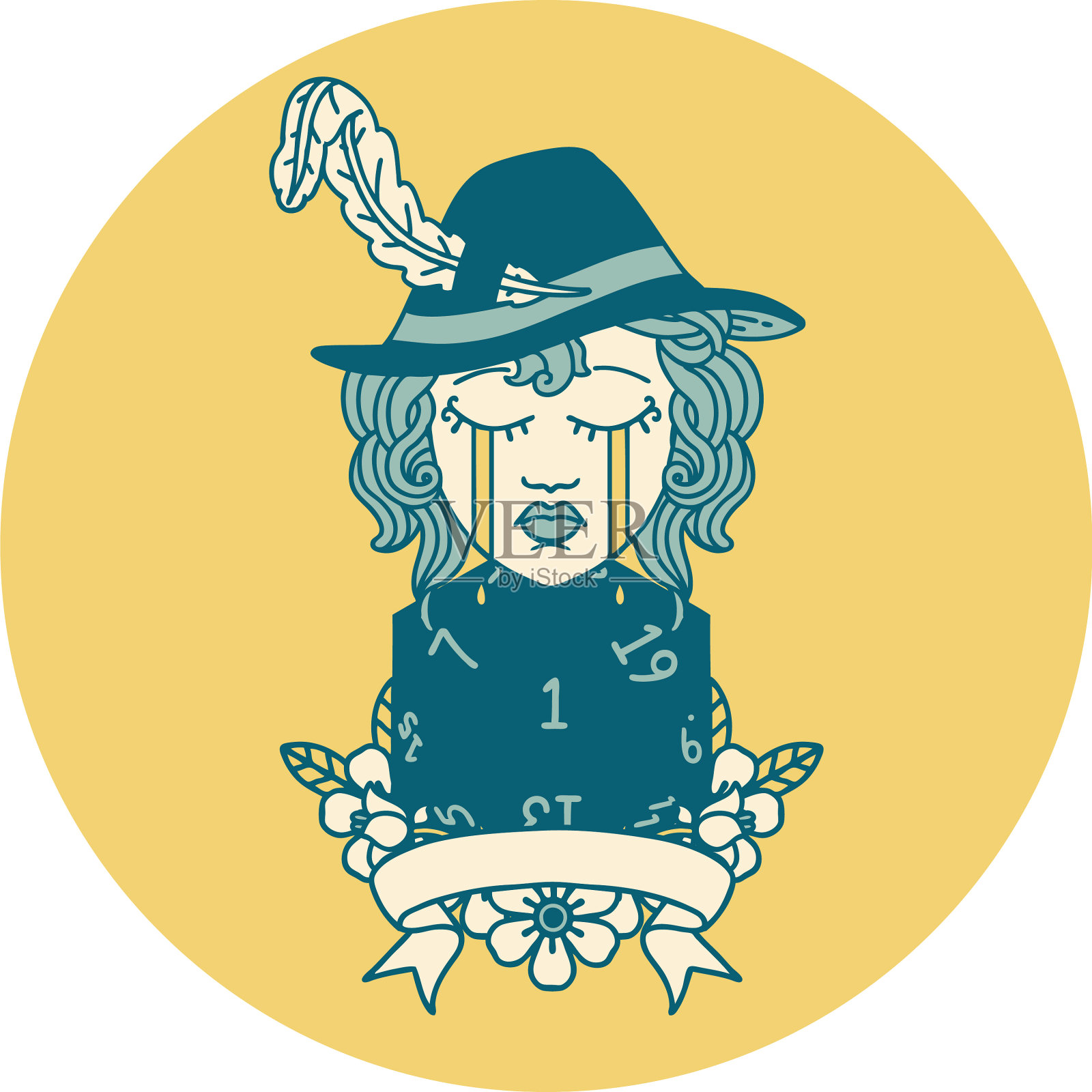 诗人人物脸插画图片素材