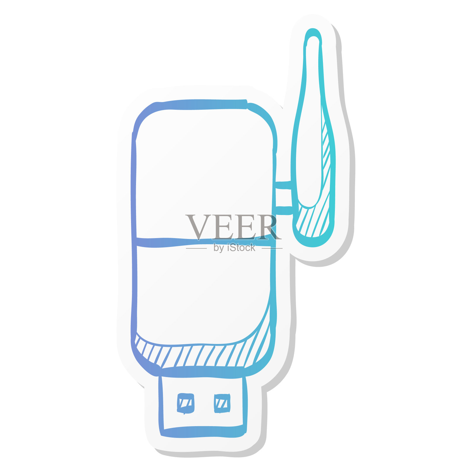 贴纸风格的图标-无线接收器插画图片素材