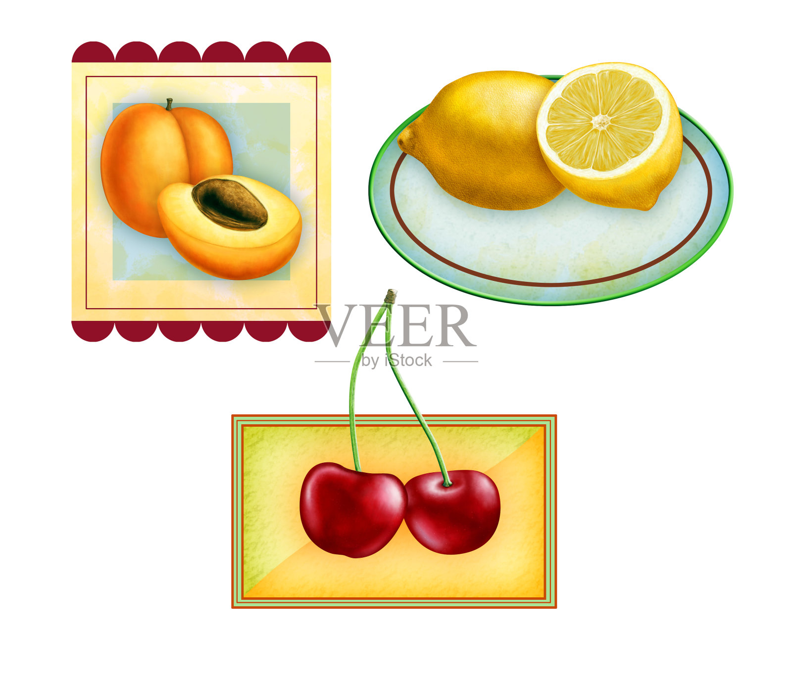 水果标签插画图片素材