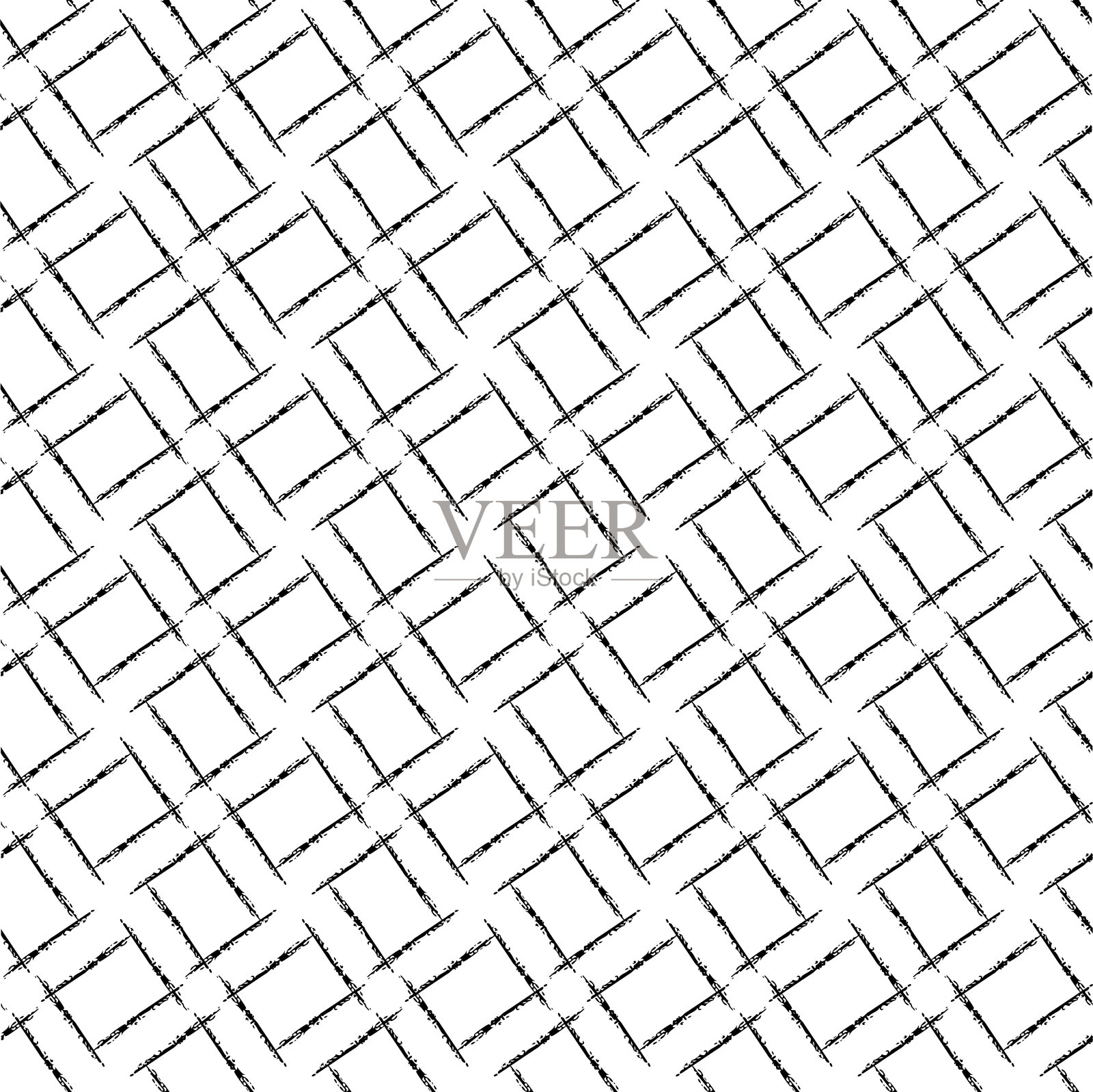 蚀刻线方格无缝图案设计插画图片素材