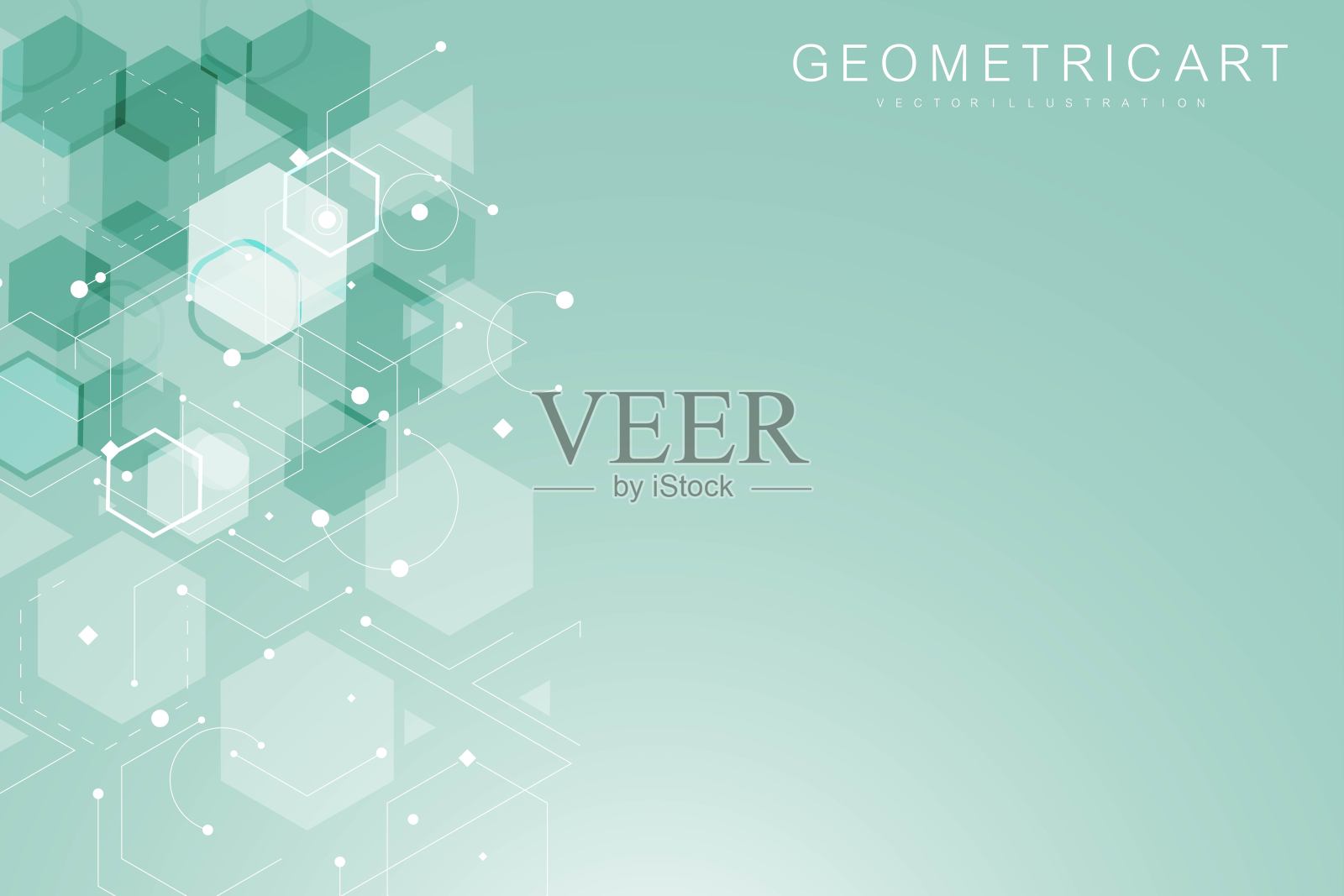 几何抽象背景与连接的线和点。结构分子和通信。大数据可视化。医学技术科学背景矢量插图。插画图片素材