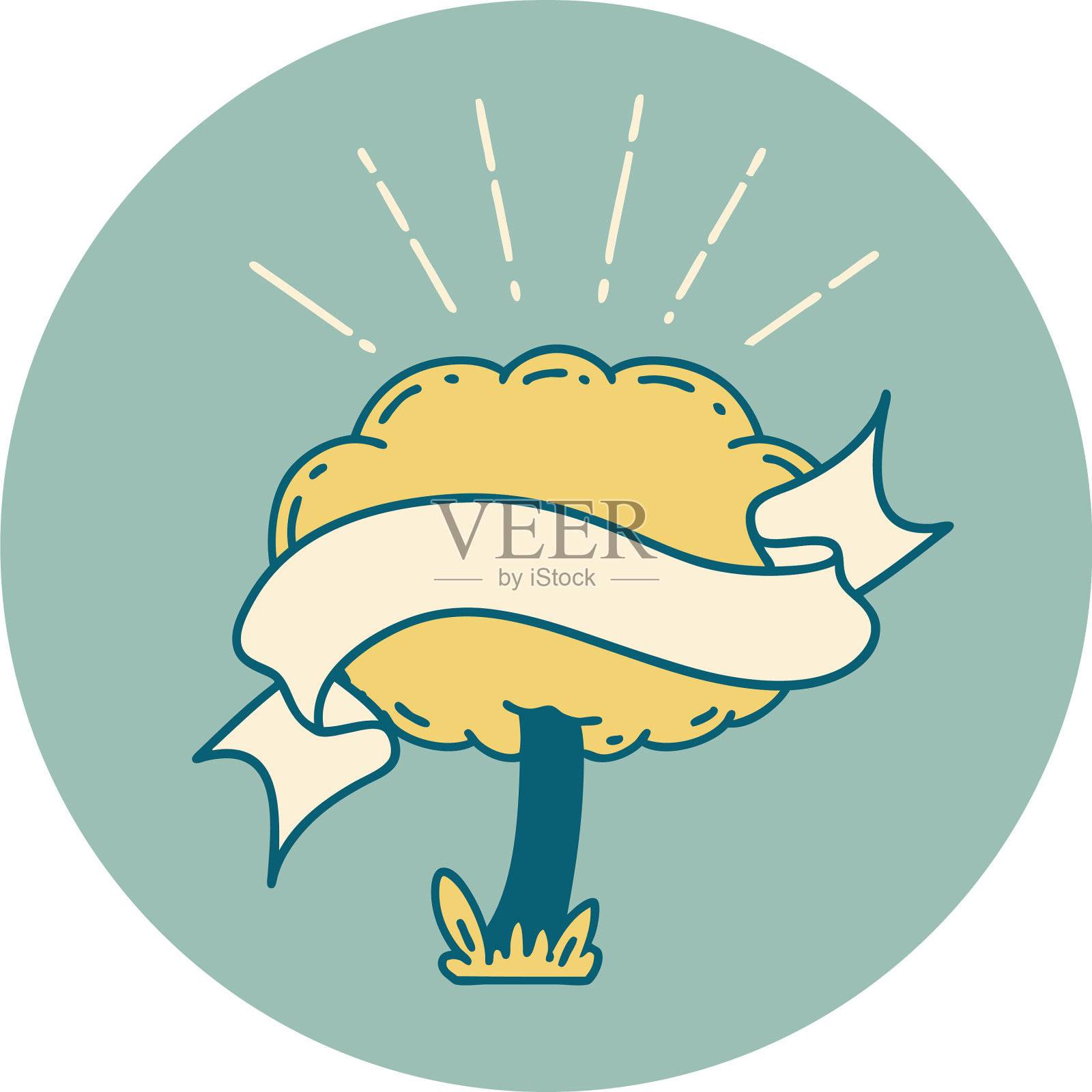 图标纹身风格树插画图片素材