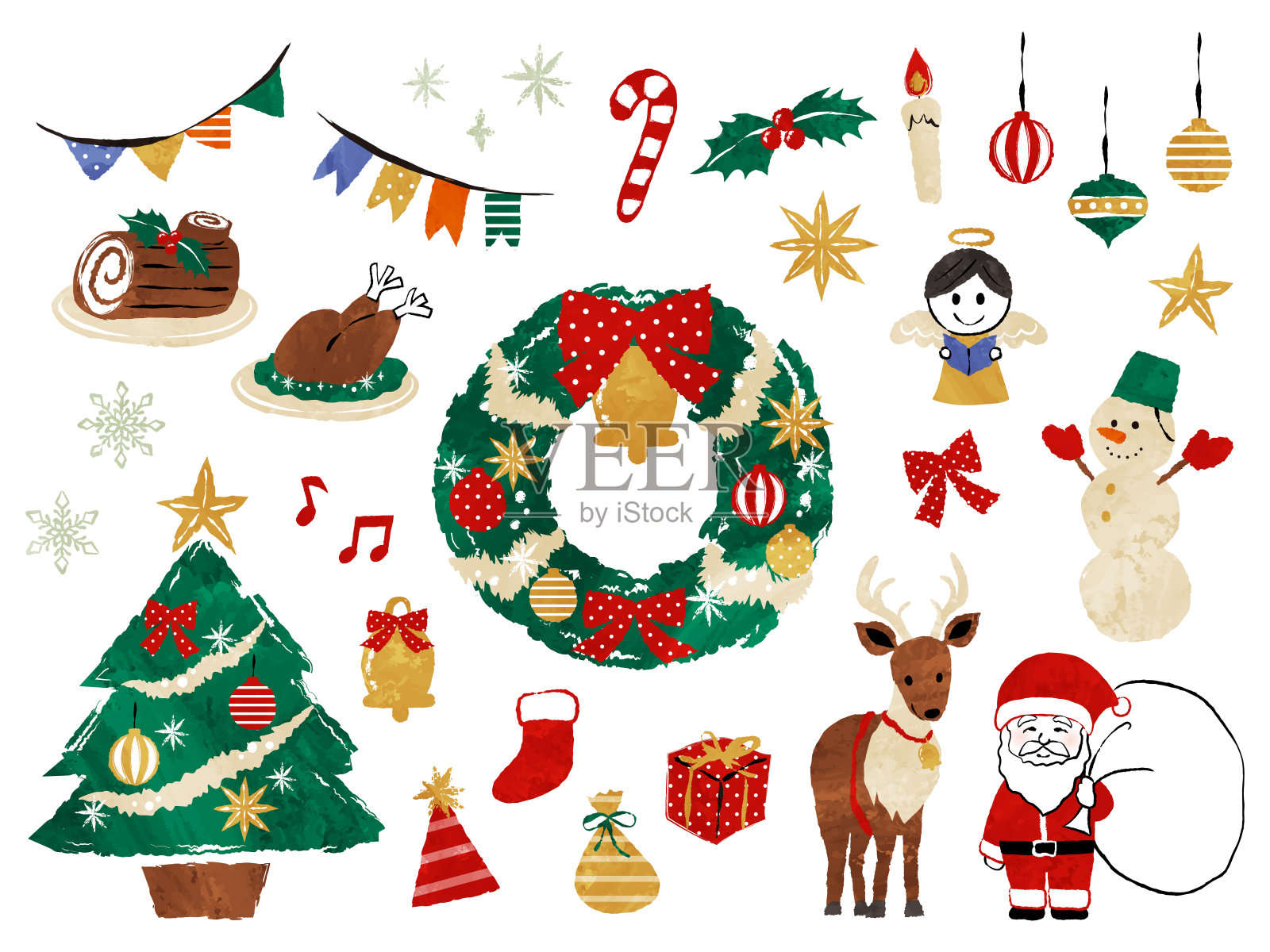 圣诞装饰品的插图插画图片素材