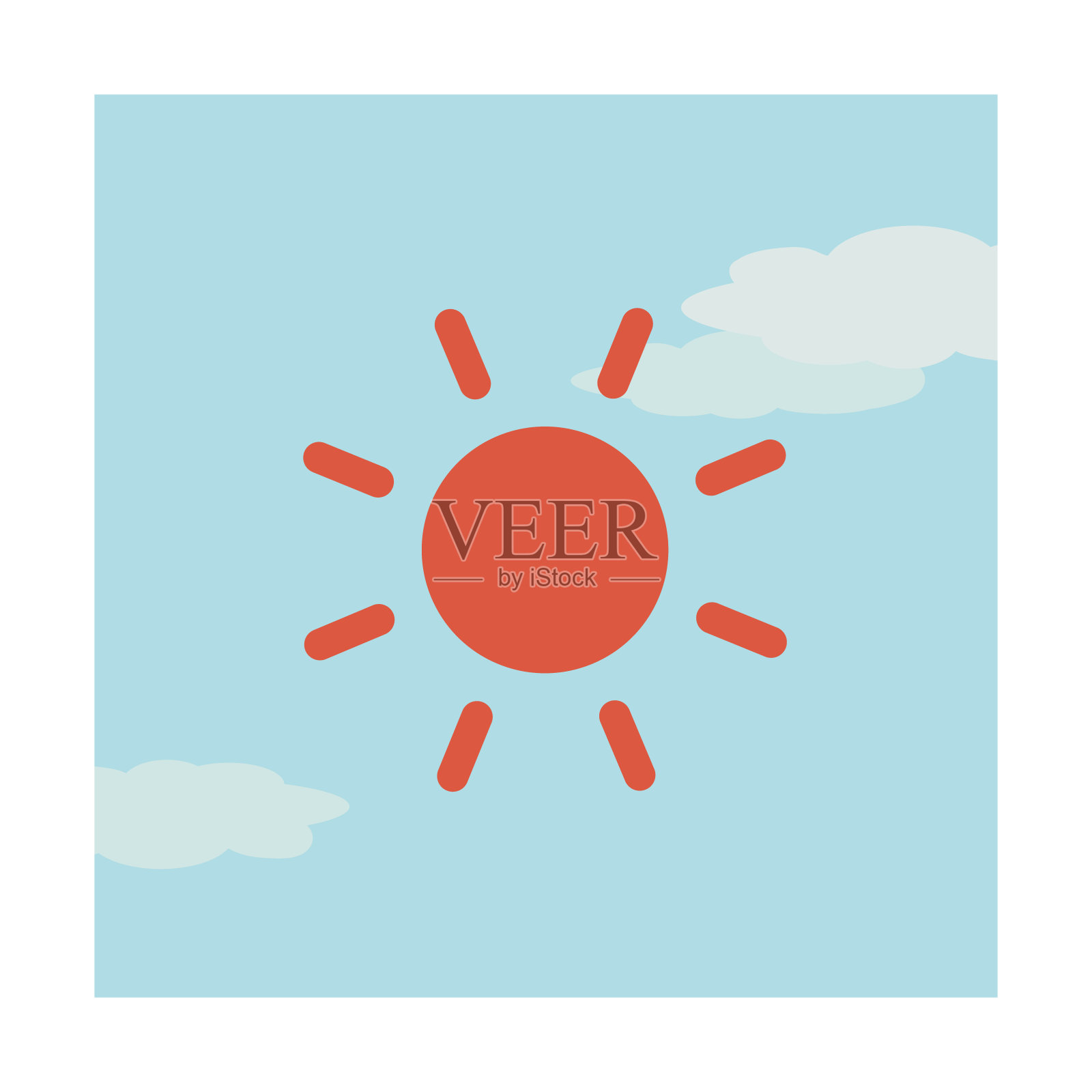 简单白天的插图。正方形图标。插画图片素材