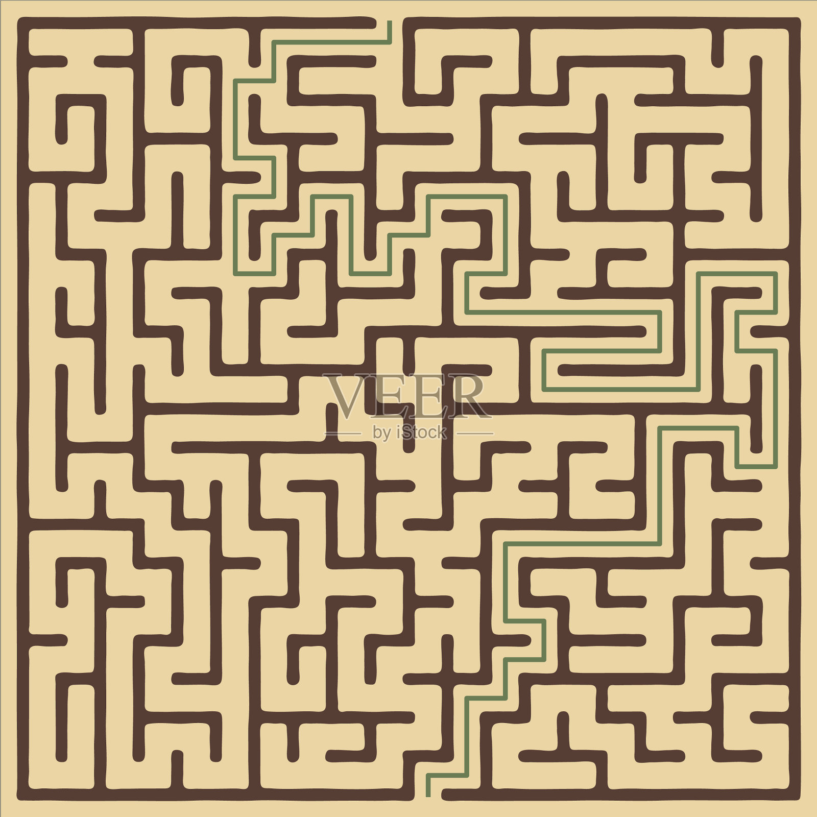 方形迷宫插画图片素材
