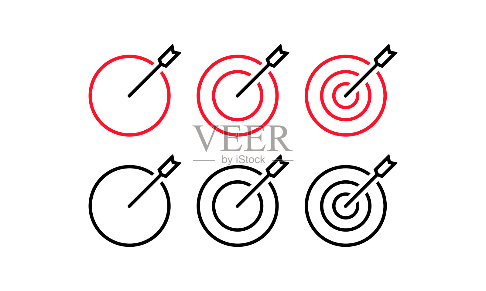 目标线图标。成功的象征。经营理念。矢量在孤立的白色背景。每股收益10图标素材