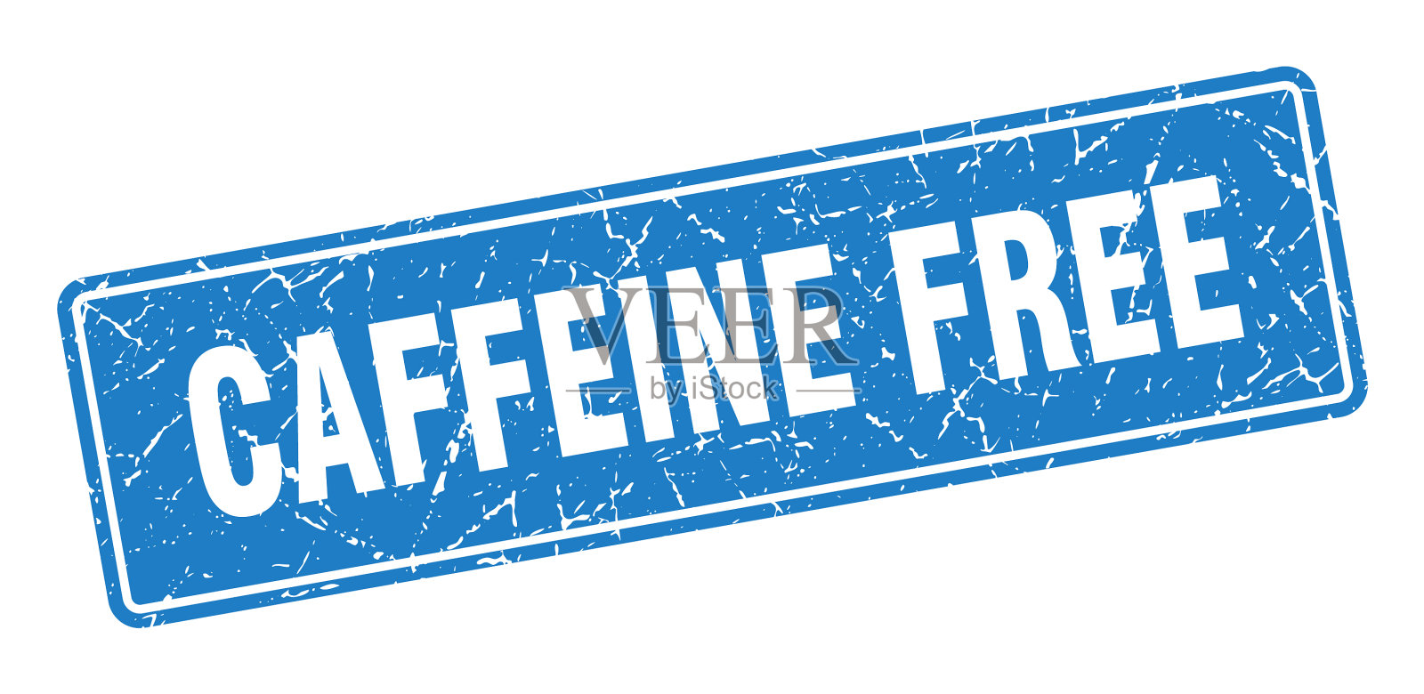 无咖啡因邮票无咖啡因复古蓝插画图片素材
