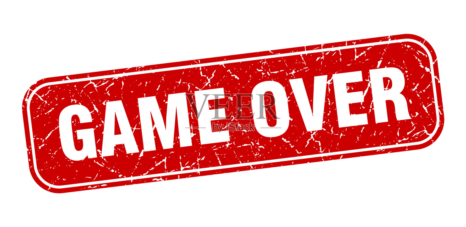 游戏结束邮票,游戏结束方块,肮脏的红色标志插画图片素材
