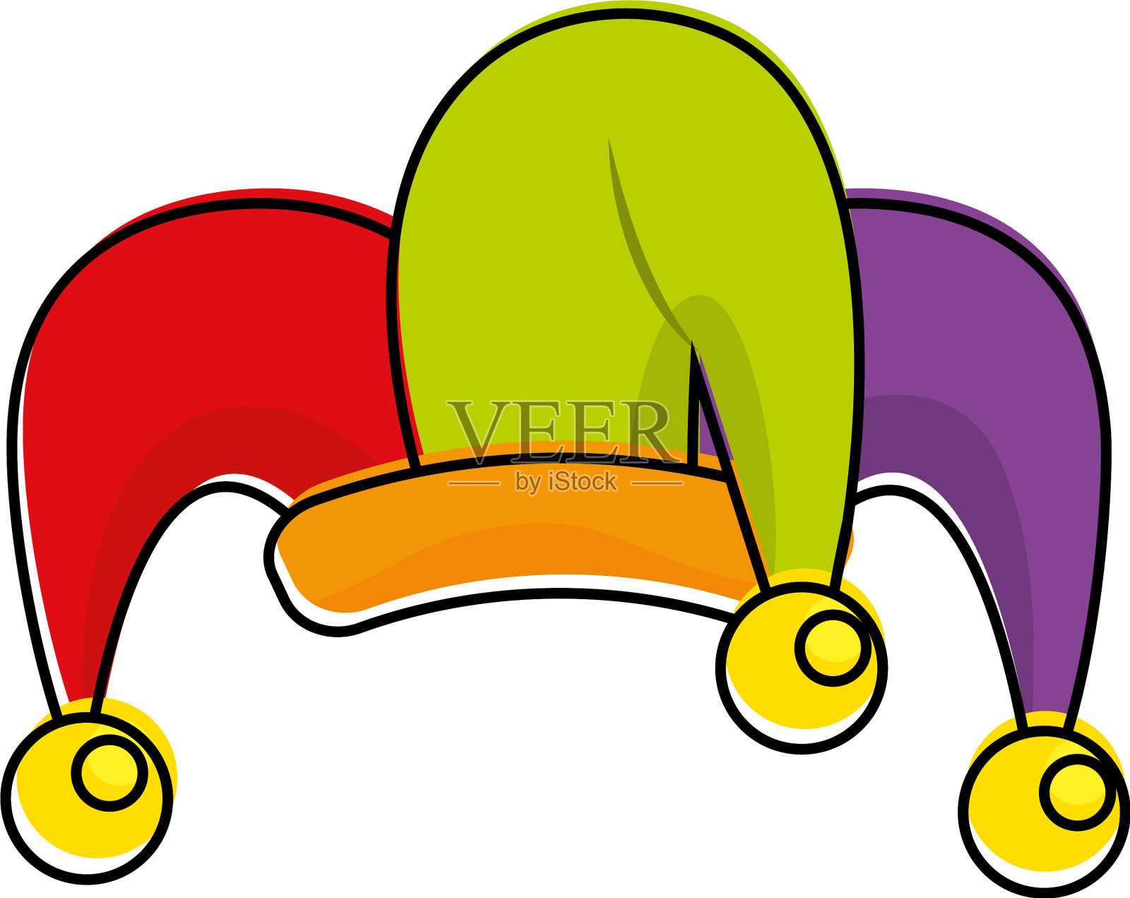 孤立的小丑的帽子插画图片素材