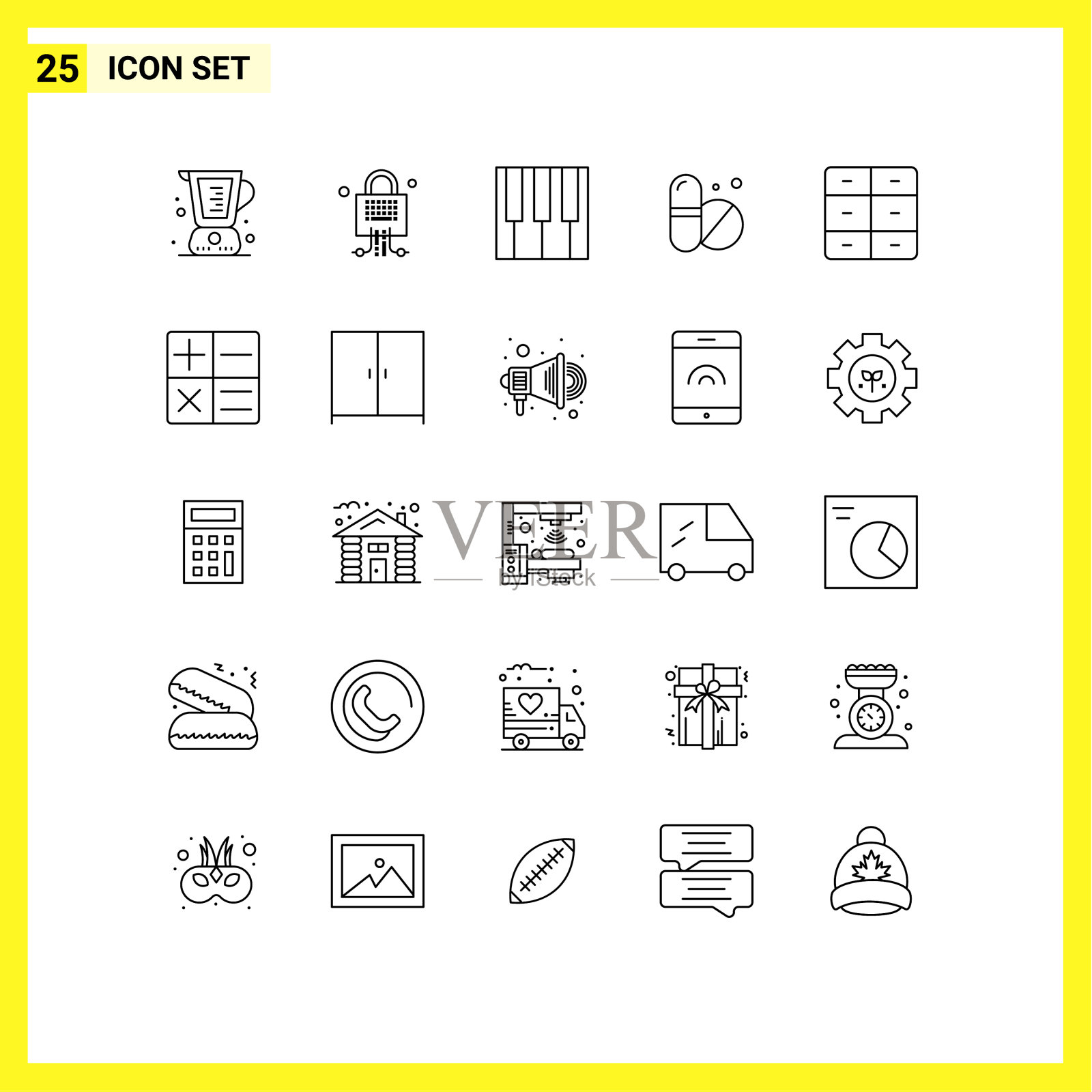 25万能线条符号家具符号插画图片素材