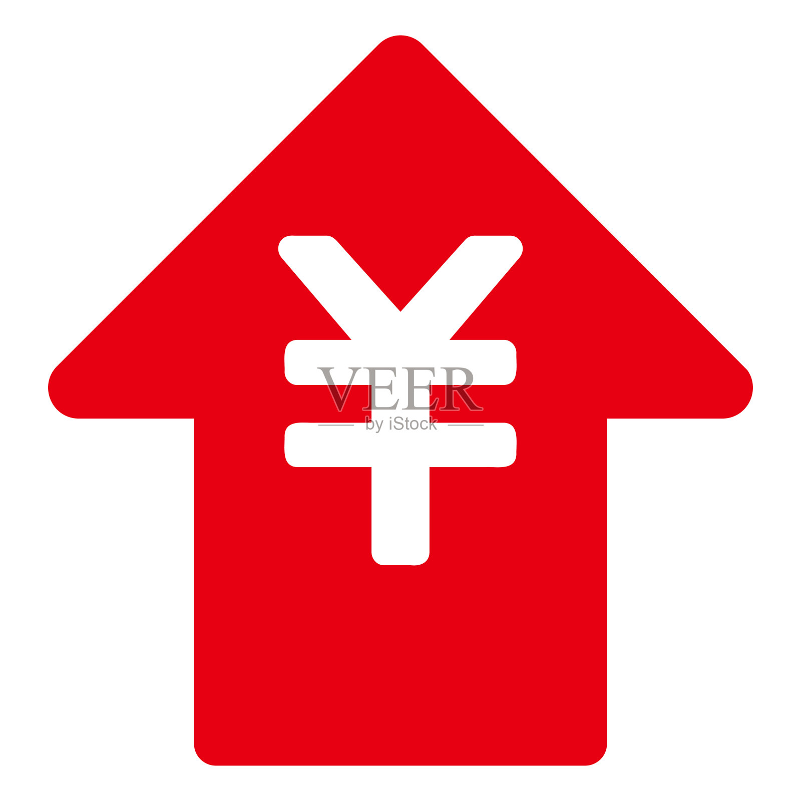 日元在向上的箭头上签字设计元素图片