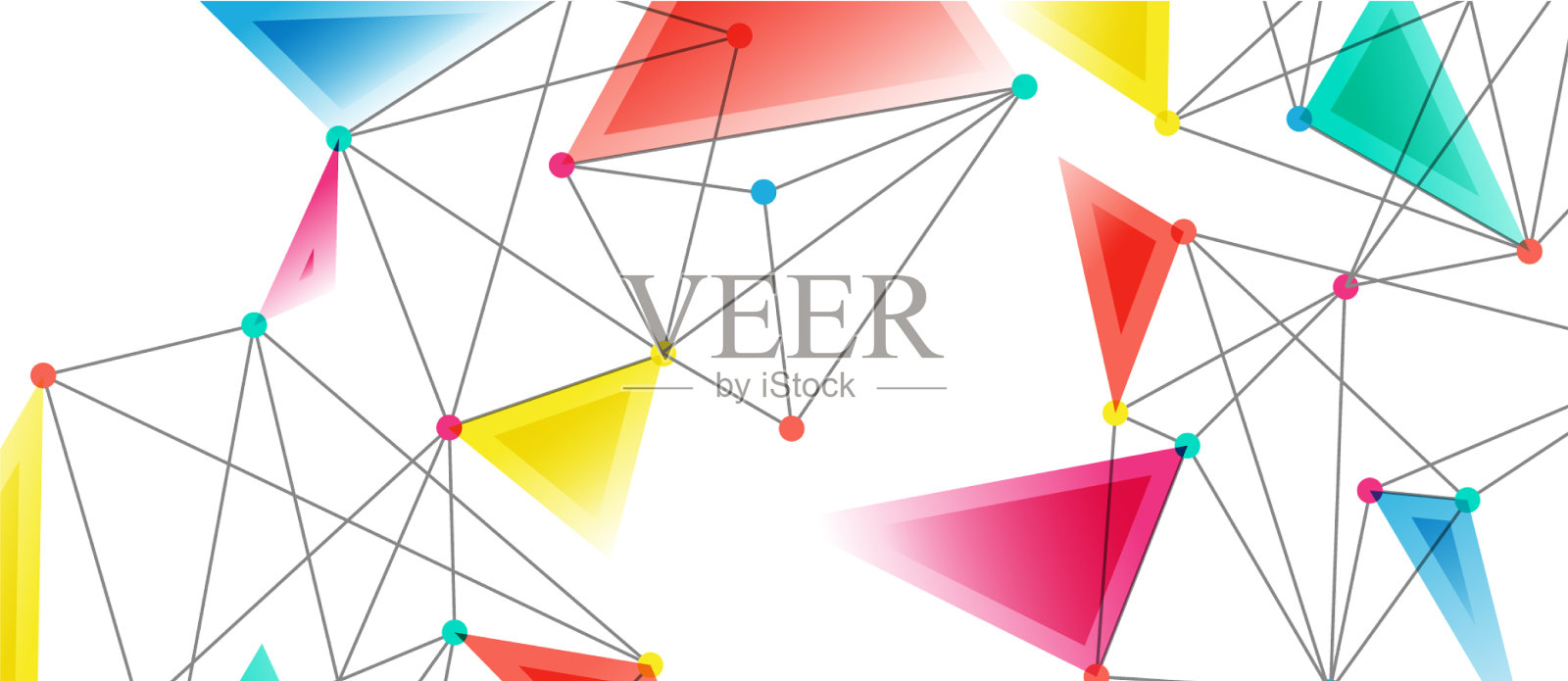 线点连接三角技术设计元素图片