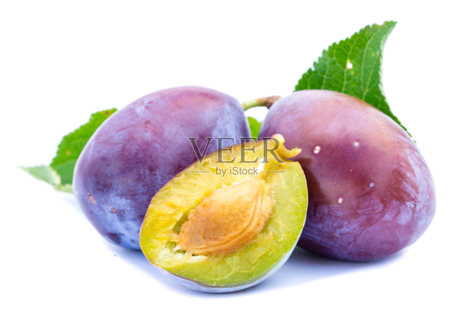 孤立在白色背景上的李子照片摄影图片