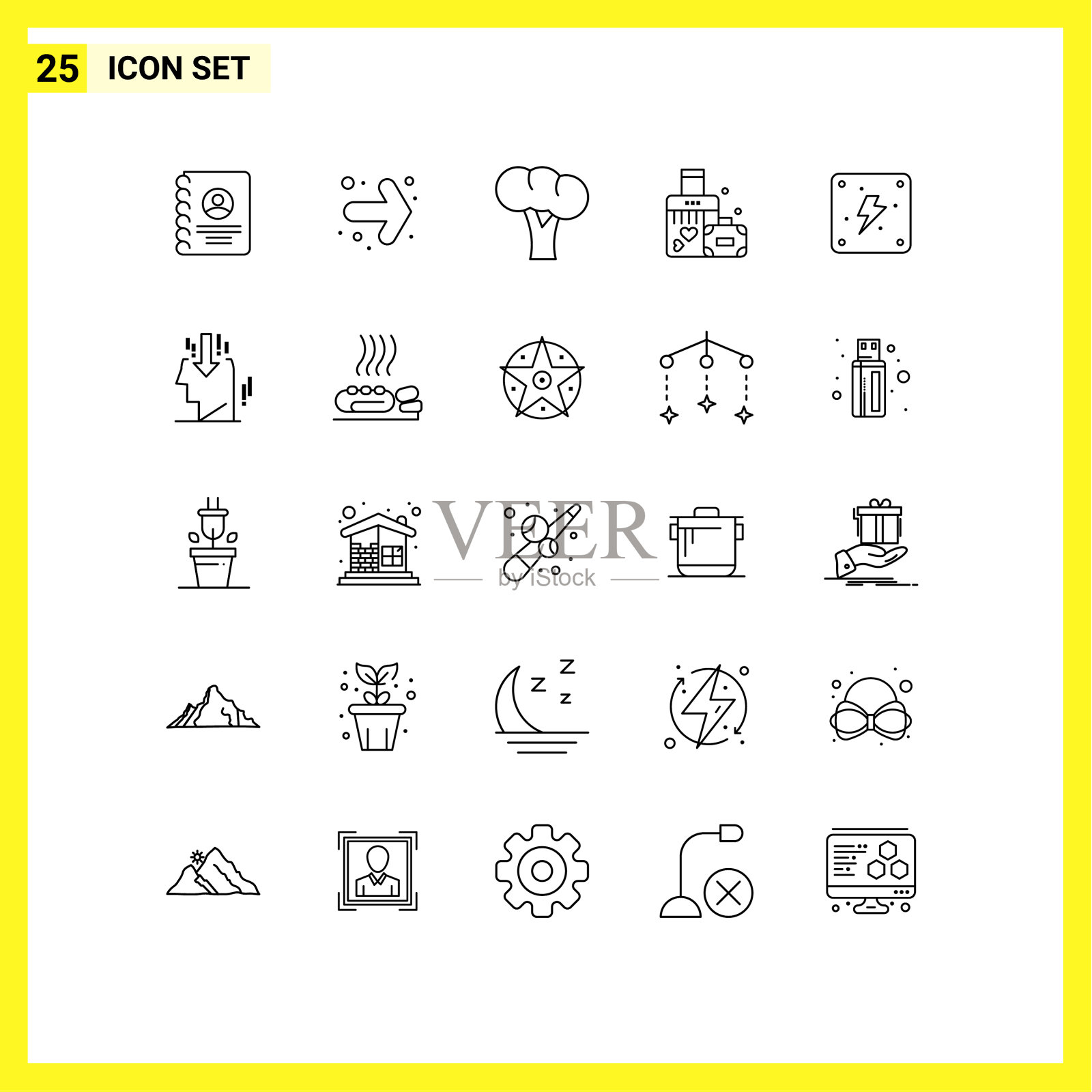 现代集25行象形文字力量插画图片素材