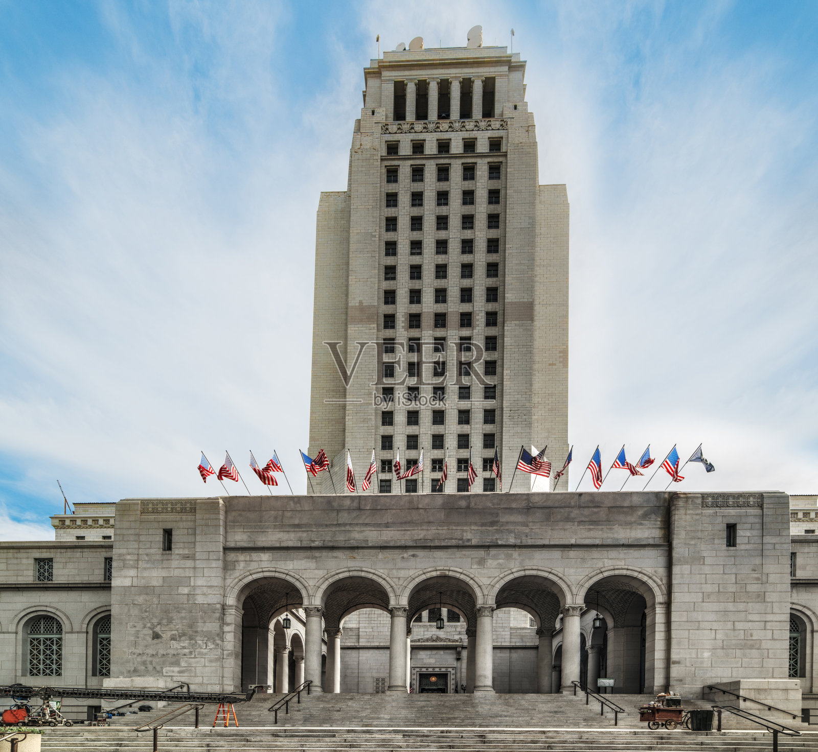 洛杉矶市政厅正面视图照片摄影图片