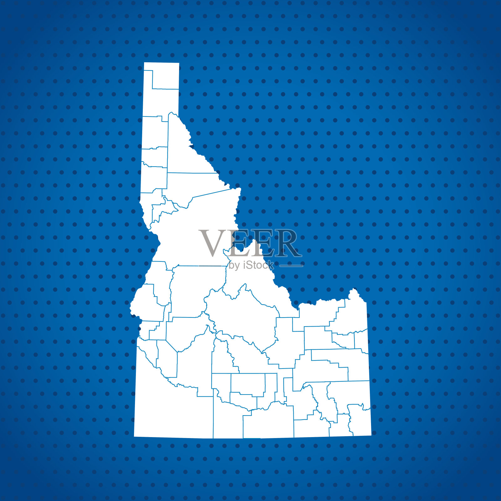 爱达荷州地图插画图片素材