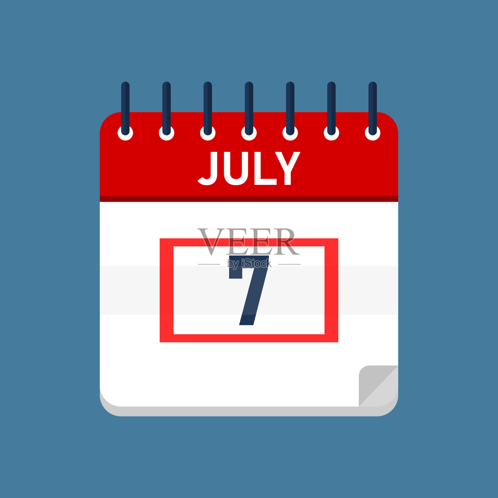 日历7月7日插画图片素材