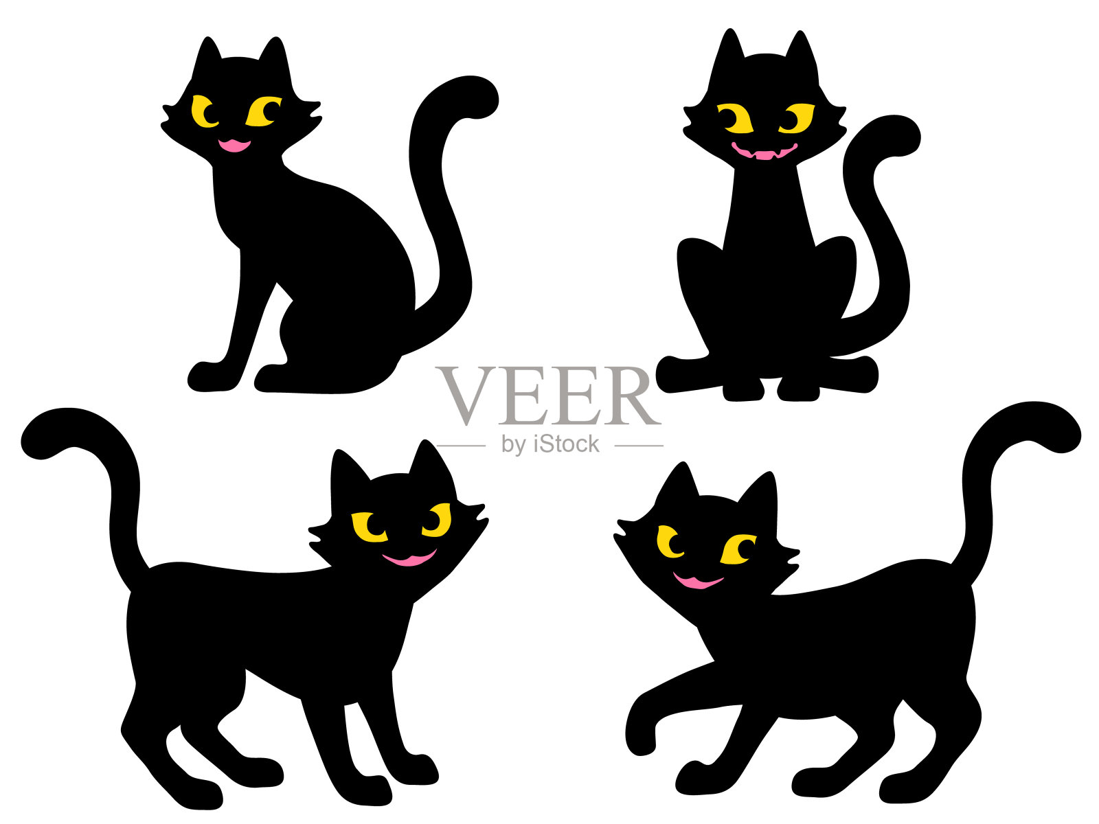 黑猫插图插画图片素材