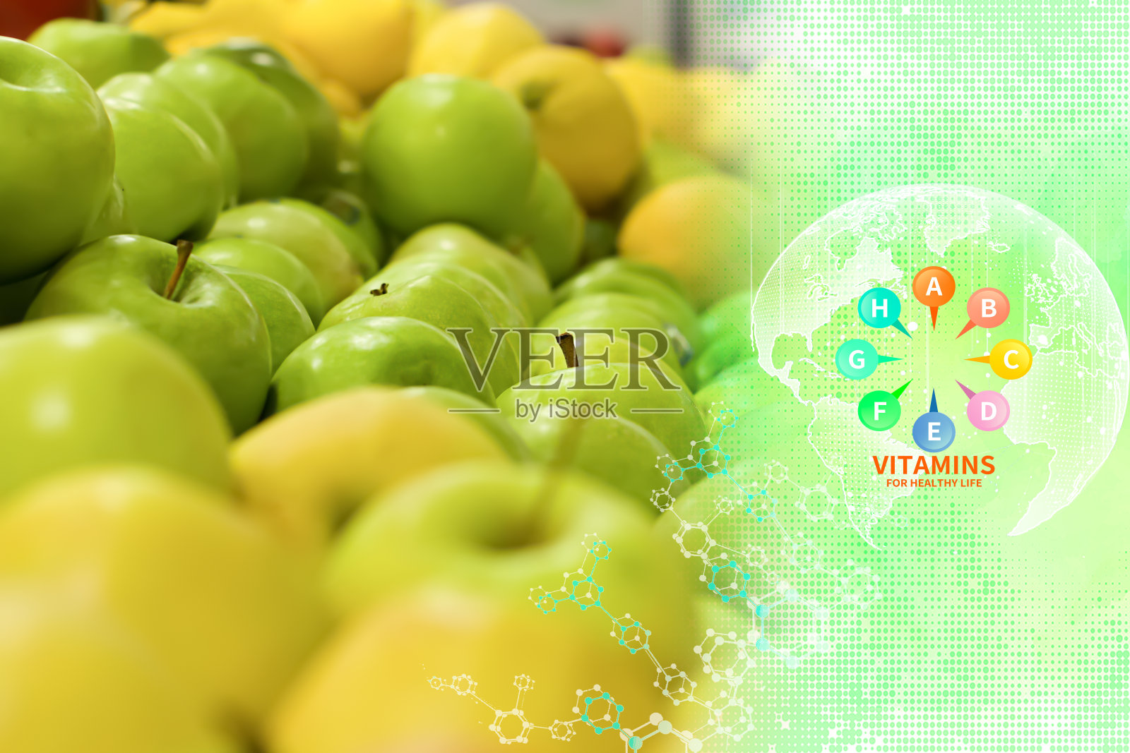 超市里的新鲜苹果——健康食品、生物、素食、饮食理念照片摄影图片