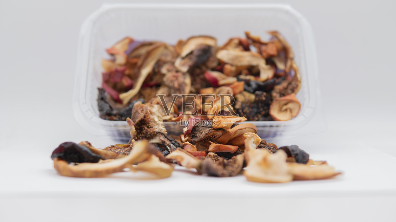 干果混合在盒子里照片摄影图片