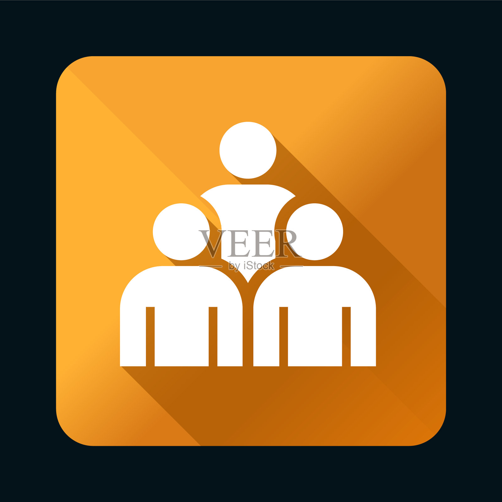 平面通用的白色图标与阴影的现实彩色按钮上的黑色背景。孤立的向量元素插画图片素材