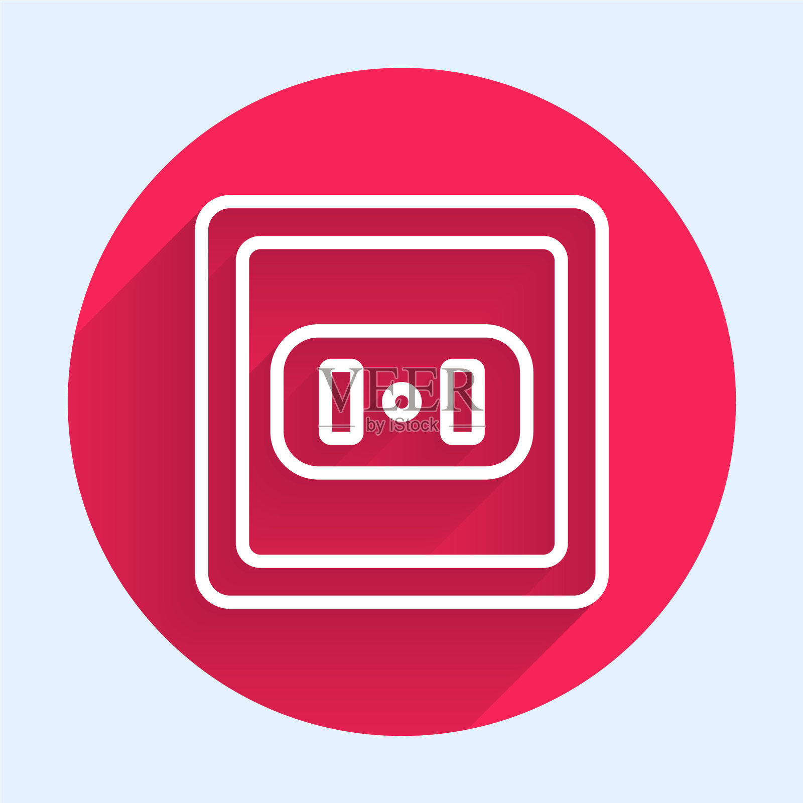 白线电源插座图标隔离图标素材