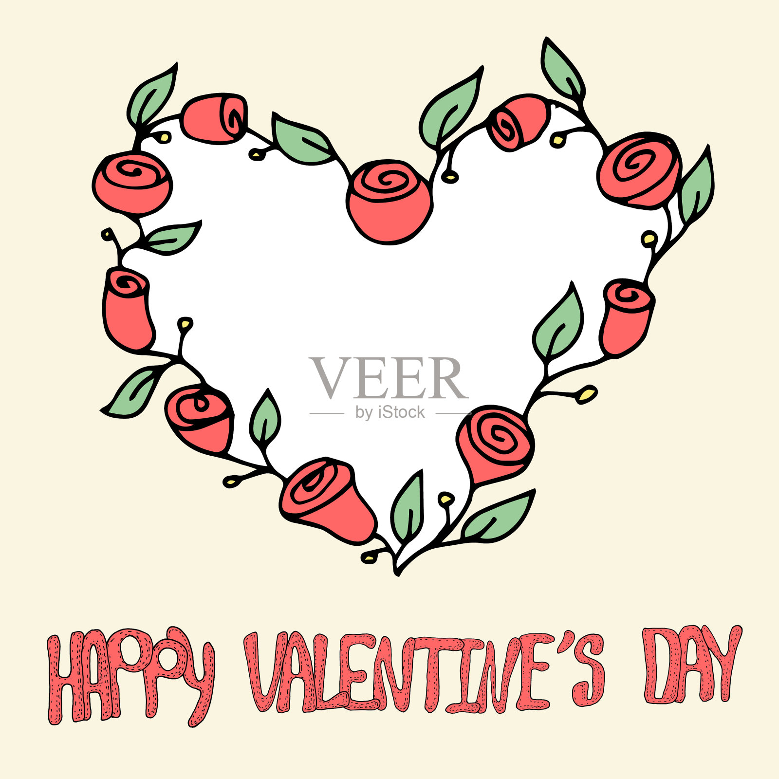 可爱的情人节卡片或横幅插画图片素材