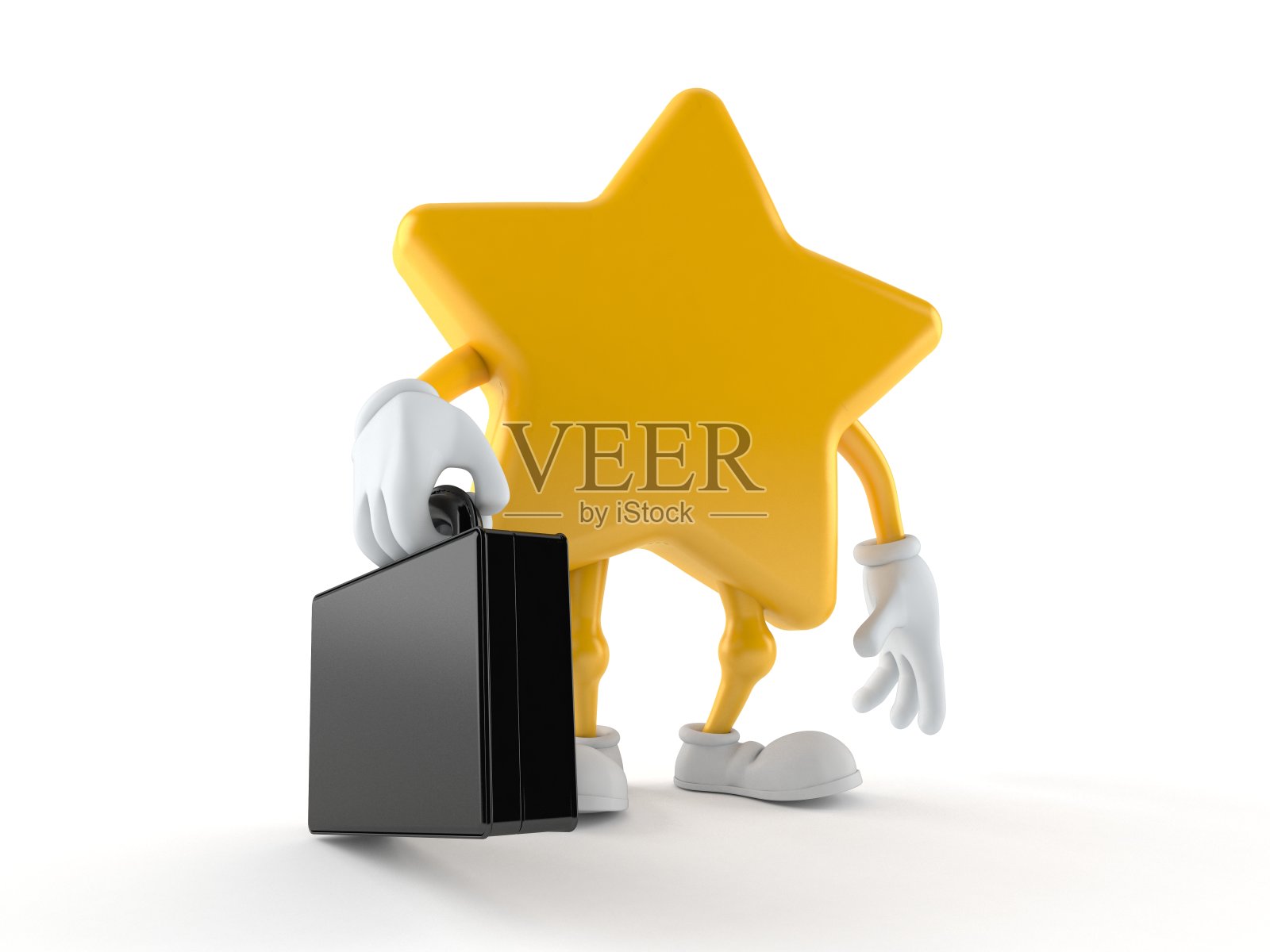 星形字符握公文包照片摄影图片