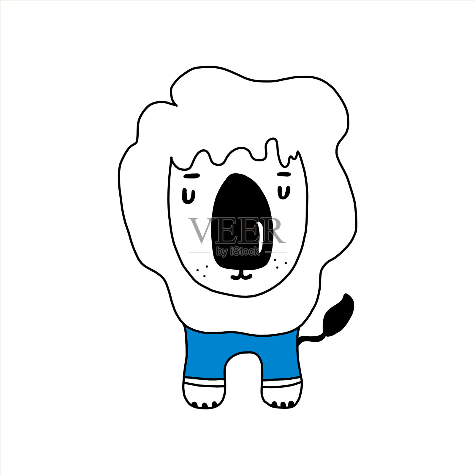 有趣的动物园可爱的狮子插画图片素材