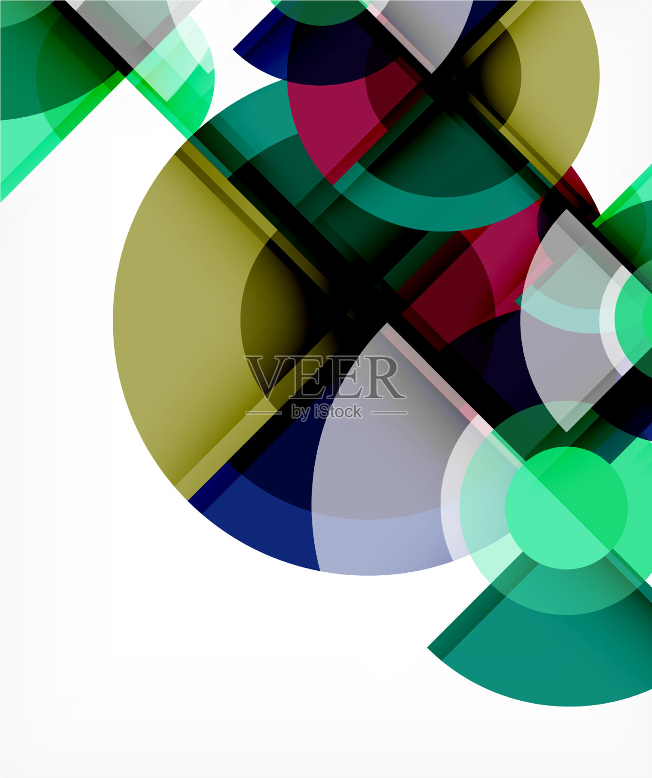 抽象背景圆和三角形设计插画图片素材