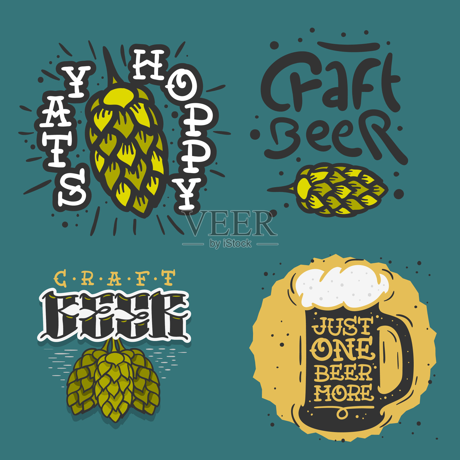 啤酒酿造与啤酒酒精有关插画图片素材