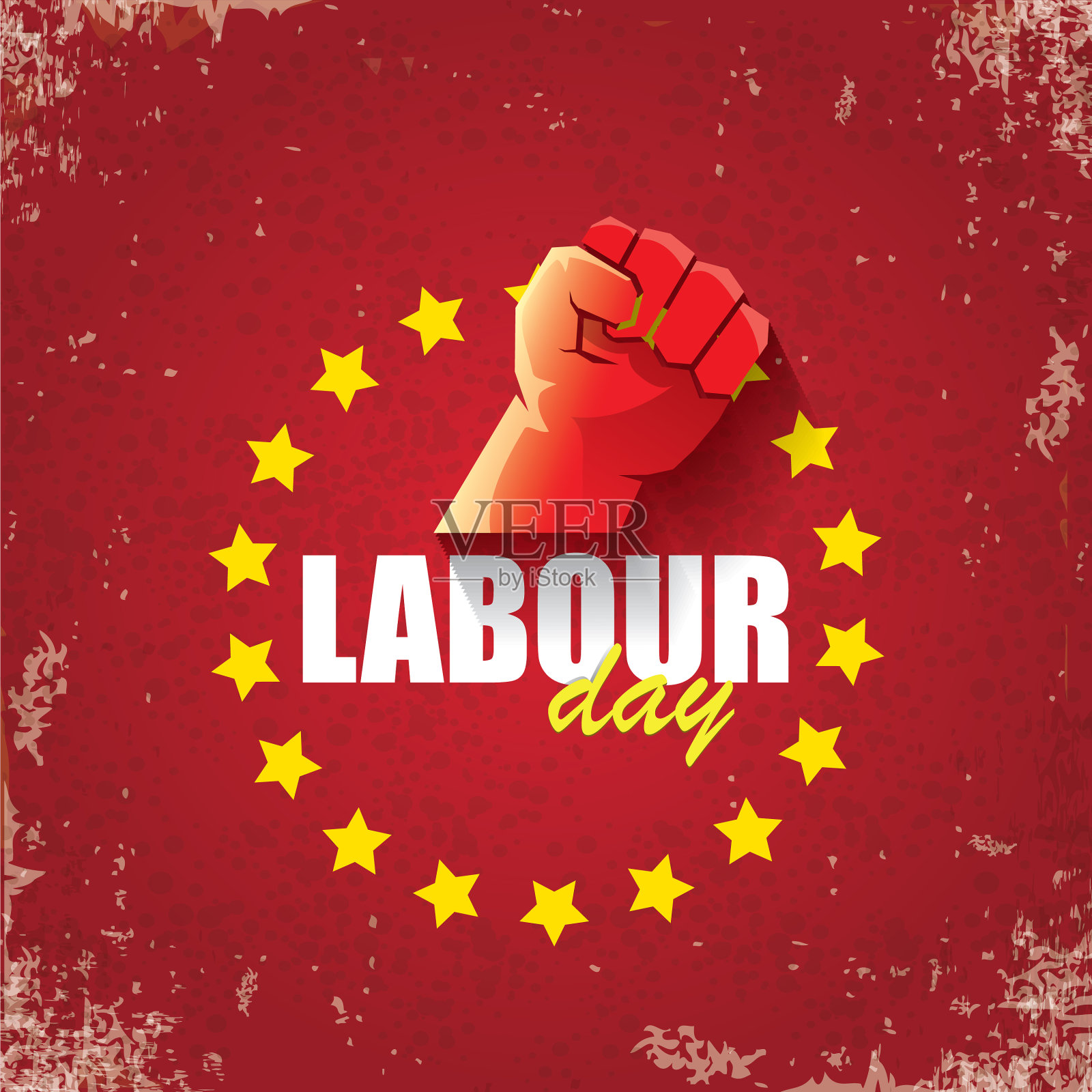 1 .五一劳动节快乐标签带强插画图片素材