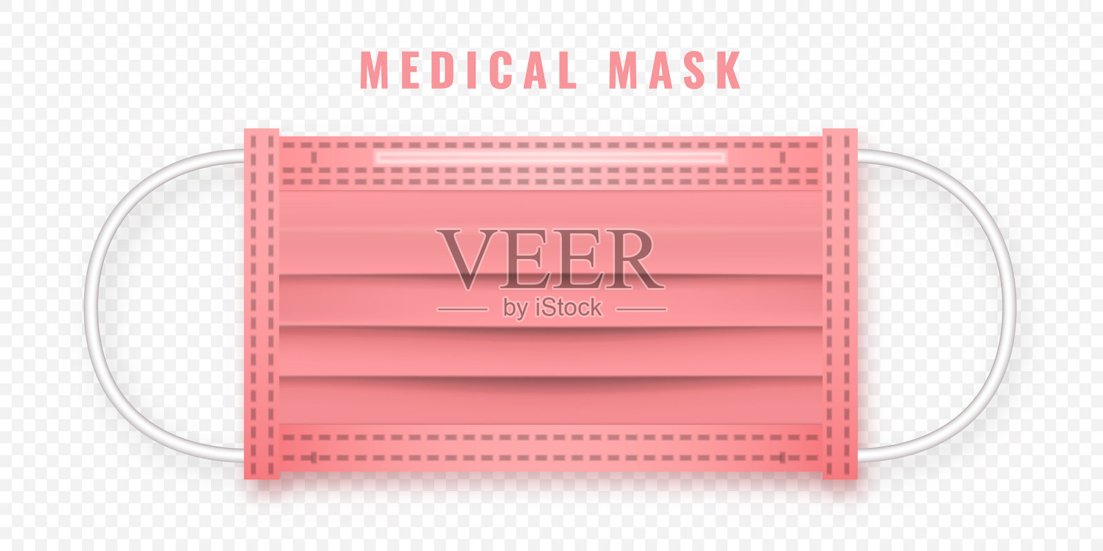 逼真的医疗口罩细节3d医疗插画图片素材