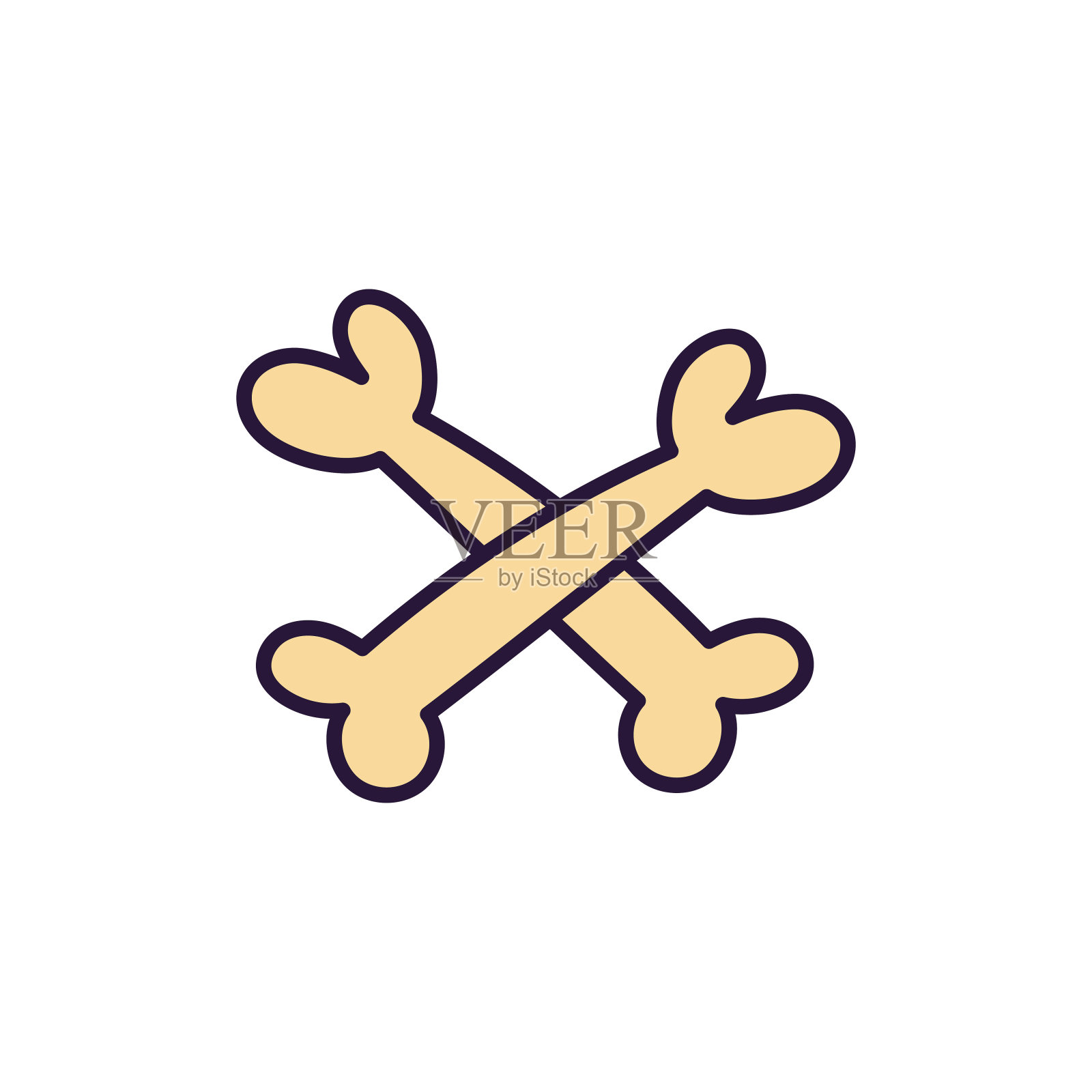 孤立的骨头卡通图标插画图片素材