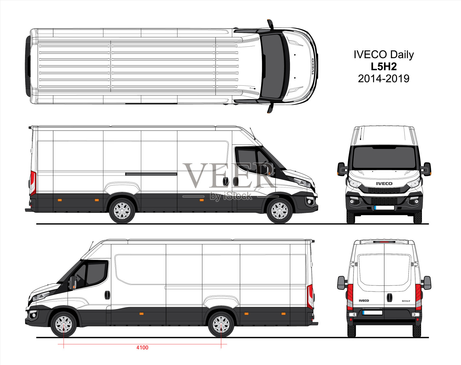 依维柯日用货运货车l5h2 2014-2019插画图片素材